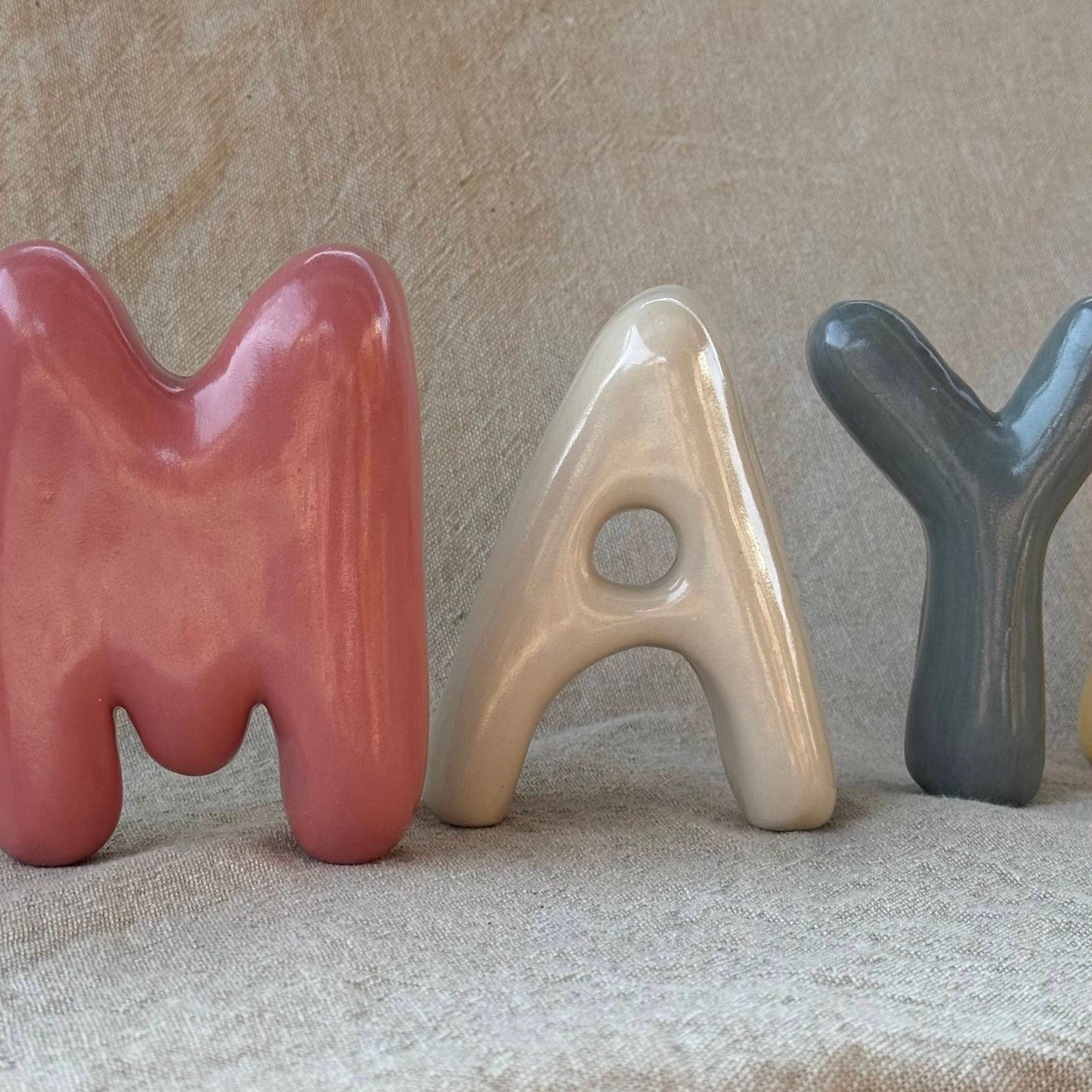 Custom Ceramic Bubble Letters & Numbers | Handmade Wall Hanging & Standing Decor | Pre-Order