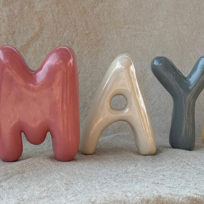 Custom Ceramic Bubble Letters & Numbers | Handmade Wall Hanging & Standing Decor | Pre-Order