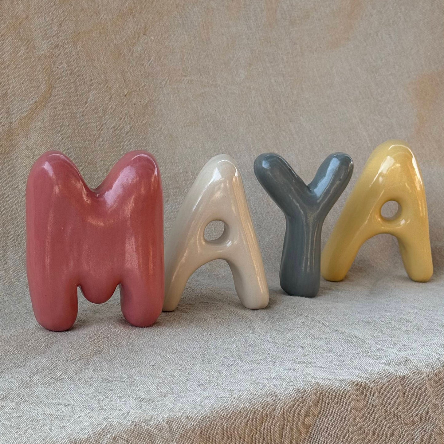 Custom Ceramic Bubble Letters & Numbers | Handmade Wall Hanging & Standing Decor | Pre-Order