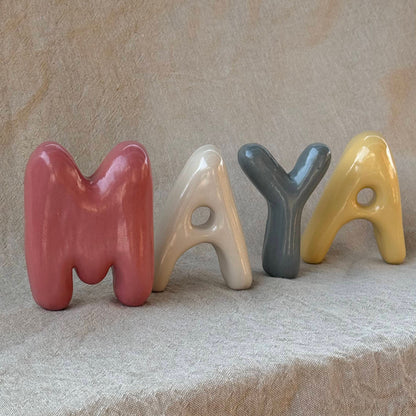 Custom Ceramic Bubble Letters & Numbers | Handmade Wall Hanging & Standing Decor | Pre-Order
