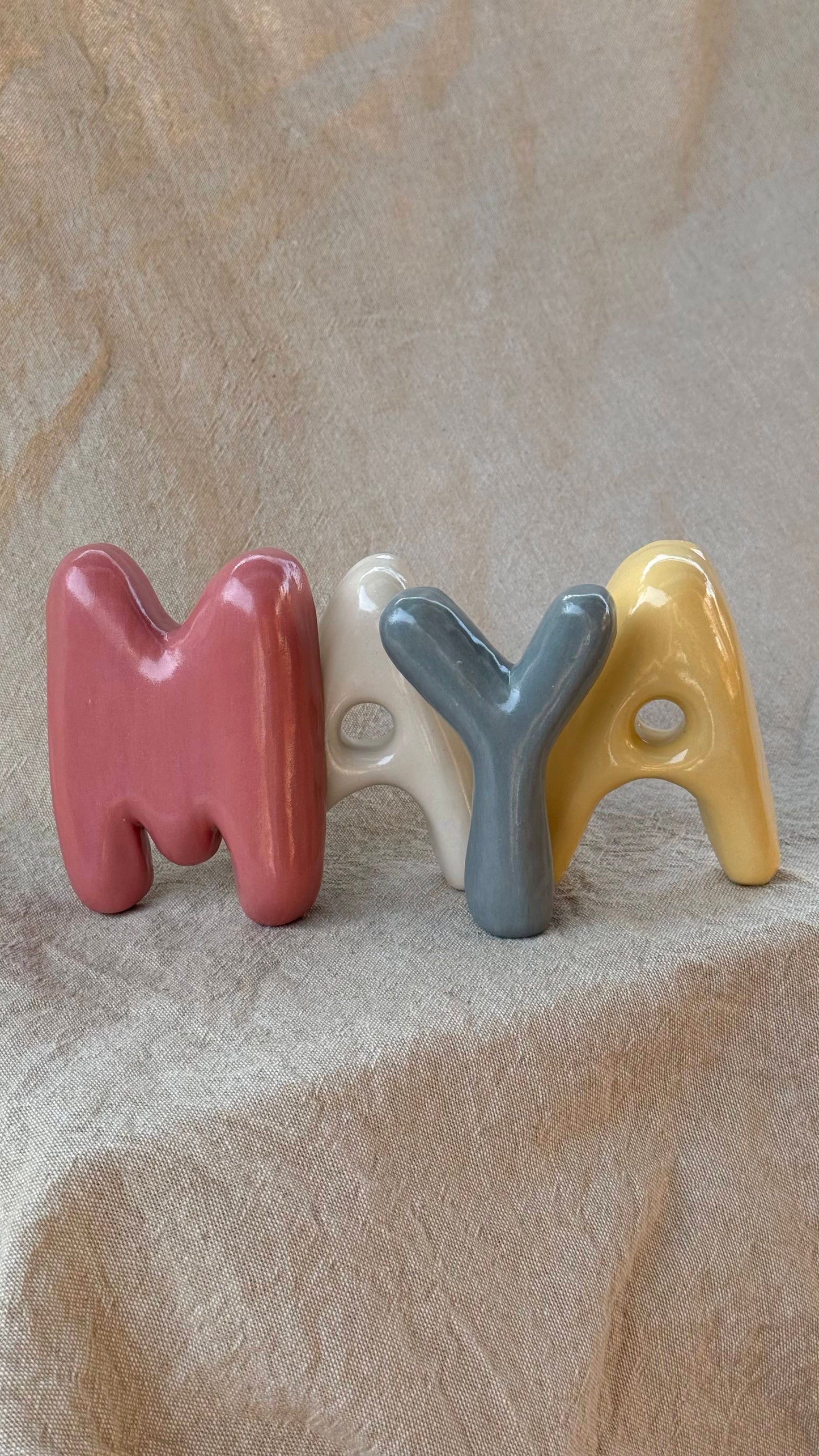 Custom Ceramic Bubble Letters & Numbers | Handmade Wall Hanging & Standing Decor | Pre-Order