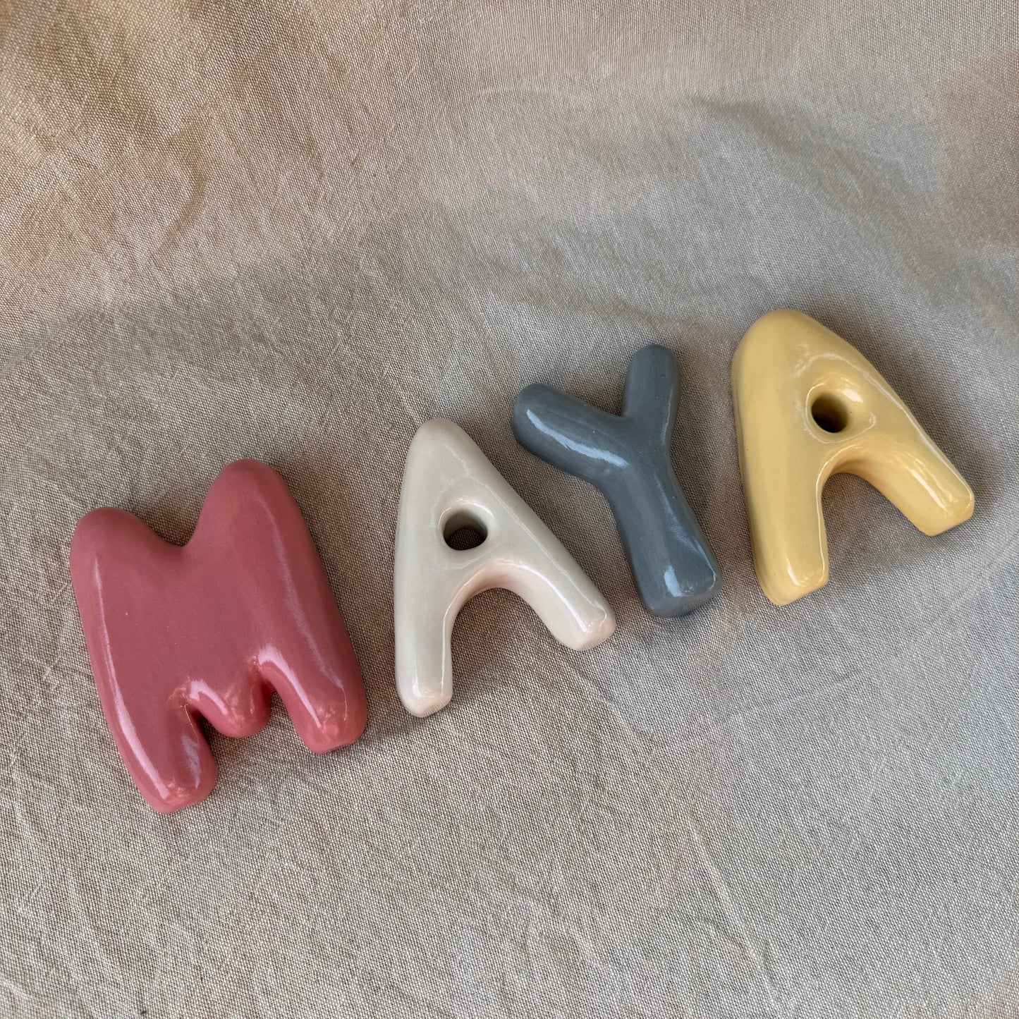 Custom Ceramic Bubble Letters & Numbers | Handmade Wall Hanging & Standing Decor | Pre-Order