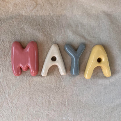 Custom Ceramic Bubble Letters & Numbers | Handmade Wall Hanging & Standing Decor | Pre-Order